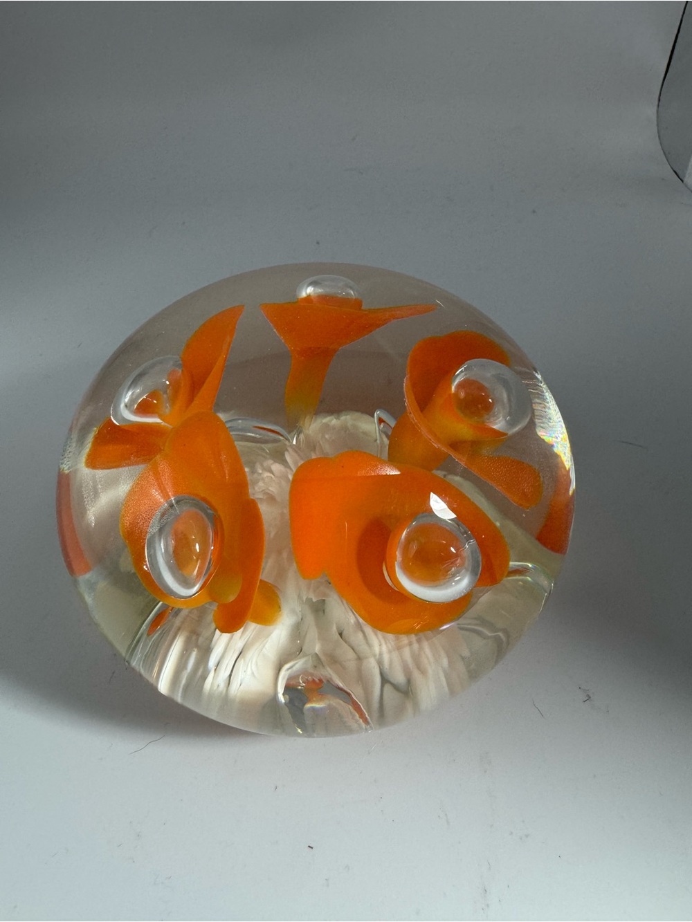 St. Clair Orange Glass Paperweight